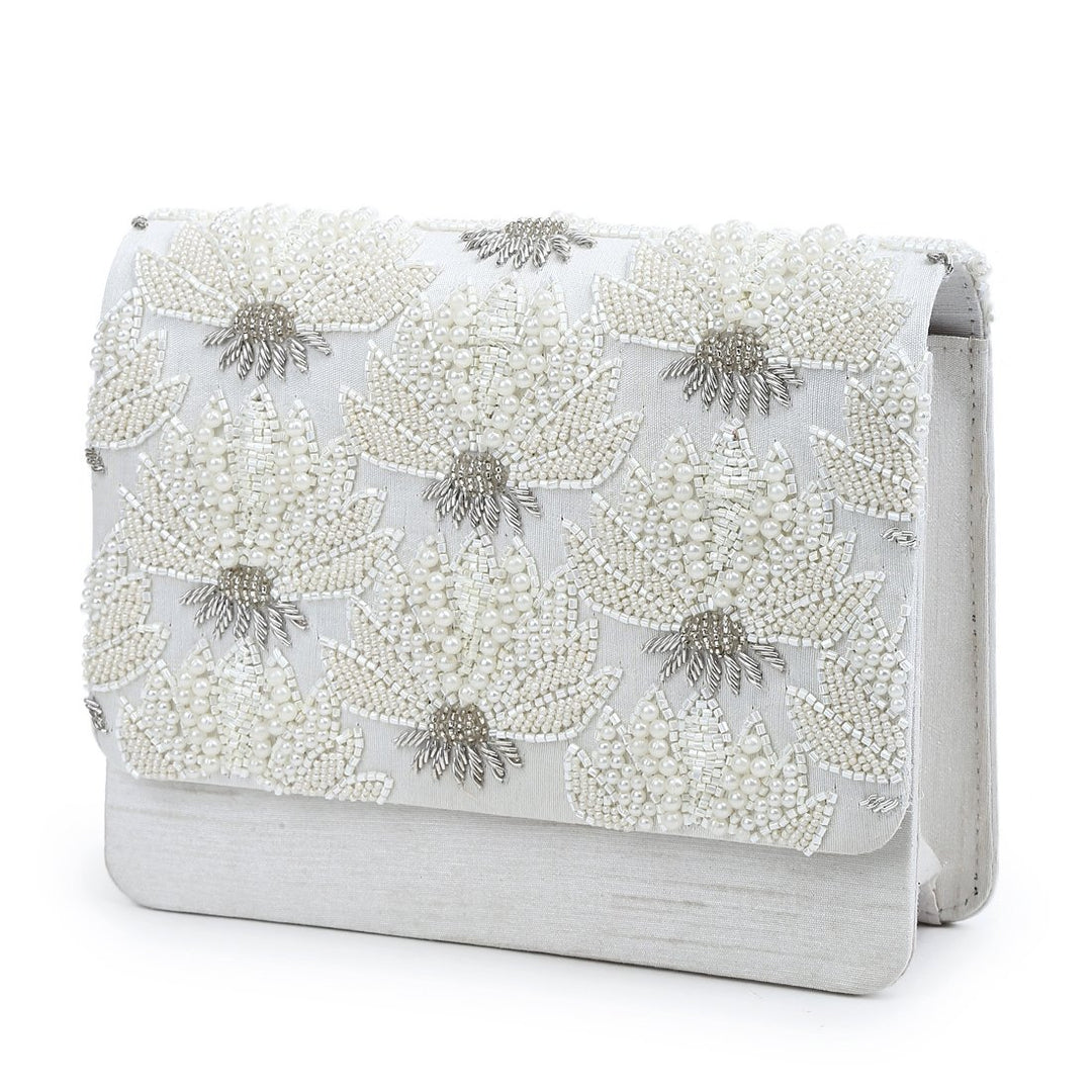 Pearl Flower Clutch The Purple Sack - Fabilicious Fashion