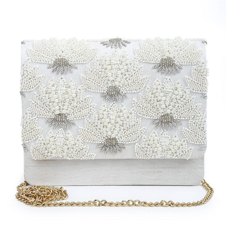 Pearl Flower Clutch The Purple Sack - Fabilicious Fashion