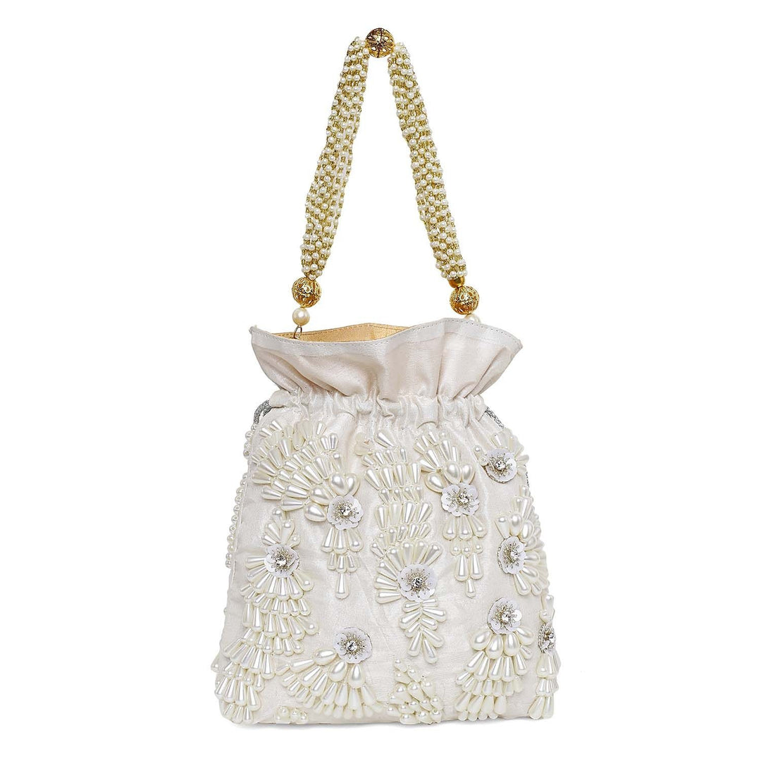 Pearl Flower Potli The Purple Sack - Fabilicious Fashion