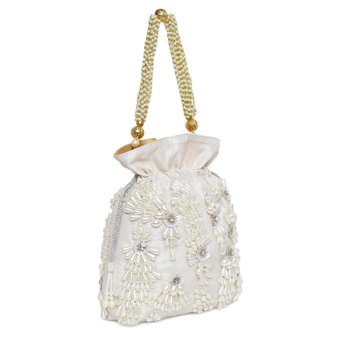 Pearl Flower Potli The Purple Sack - Fabilicious Fashion