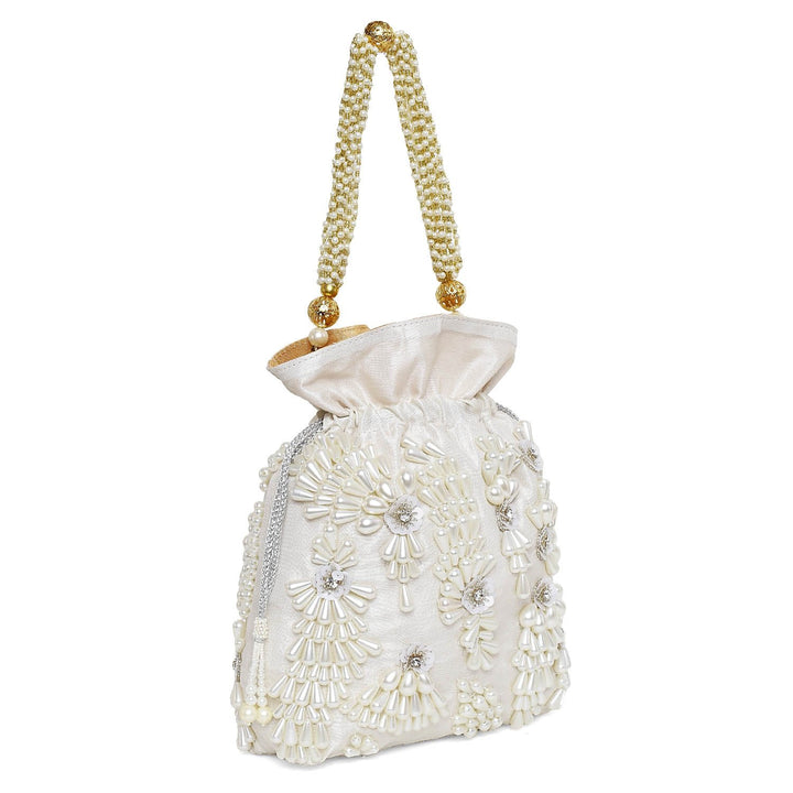 Pearl Flower Potli The Purple Sack - Fabilicious Fashion