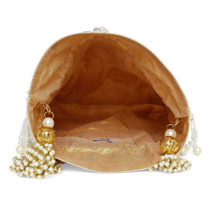 Pearl Flower Potli The Purple Sack - Fabilicious Fashion