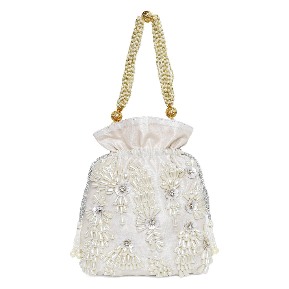 Pearl Flower Potli The Purple Sack - Fabilicious Fashion