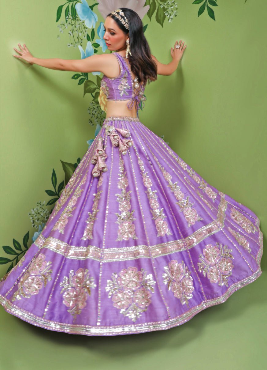 Peri Peri Raw Silk Lehenga Set Prevasu - Fabilicious Fashion