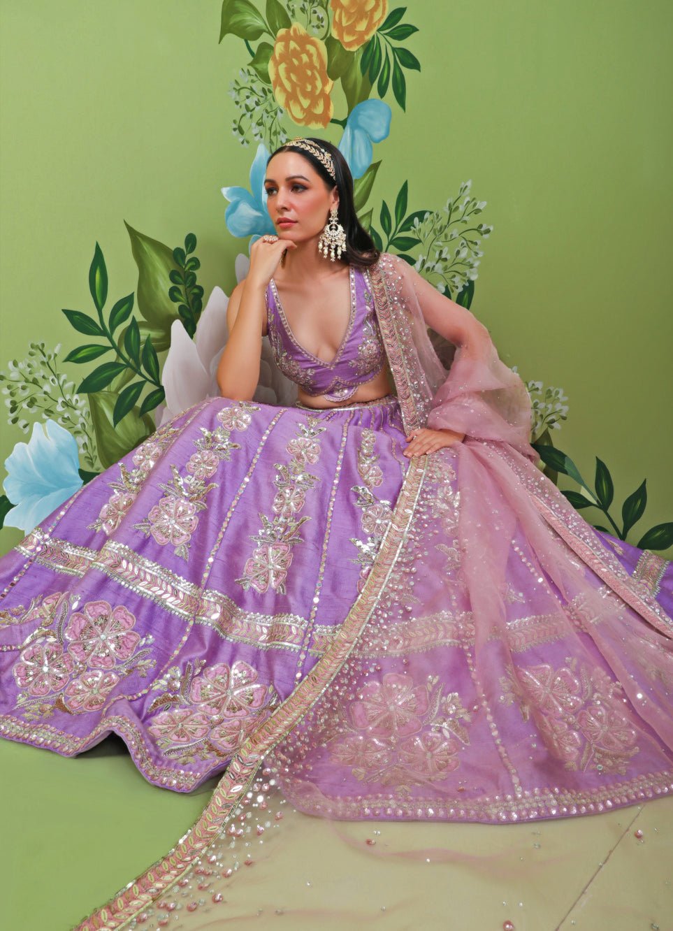 Peri Peri Raw Silk Lehenga Set Prevasu - Fabilicious Fashion