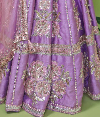 Peri Peri Raw Silk Lehenga Set Prevasu - Fabilicious Fashion
