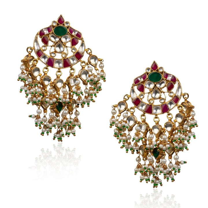 Pink And Green Pendant Set Riana by Shikha Jindal - Fabilicious Fashion