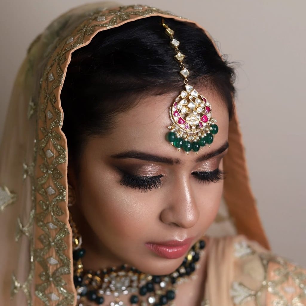 Pink And Green Tikka Riana by Shikha Jindal - Fabilicious Fashion