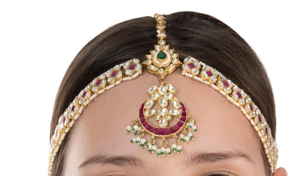 Pink And White Mathapatti Riana by Shikha Jindal - Fabilicious Fashion
