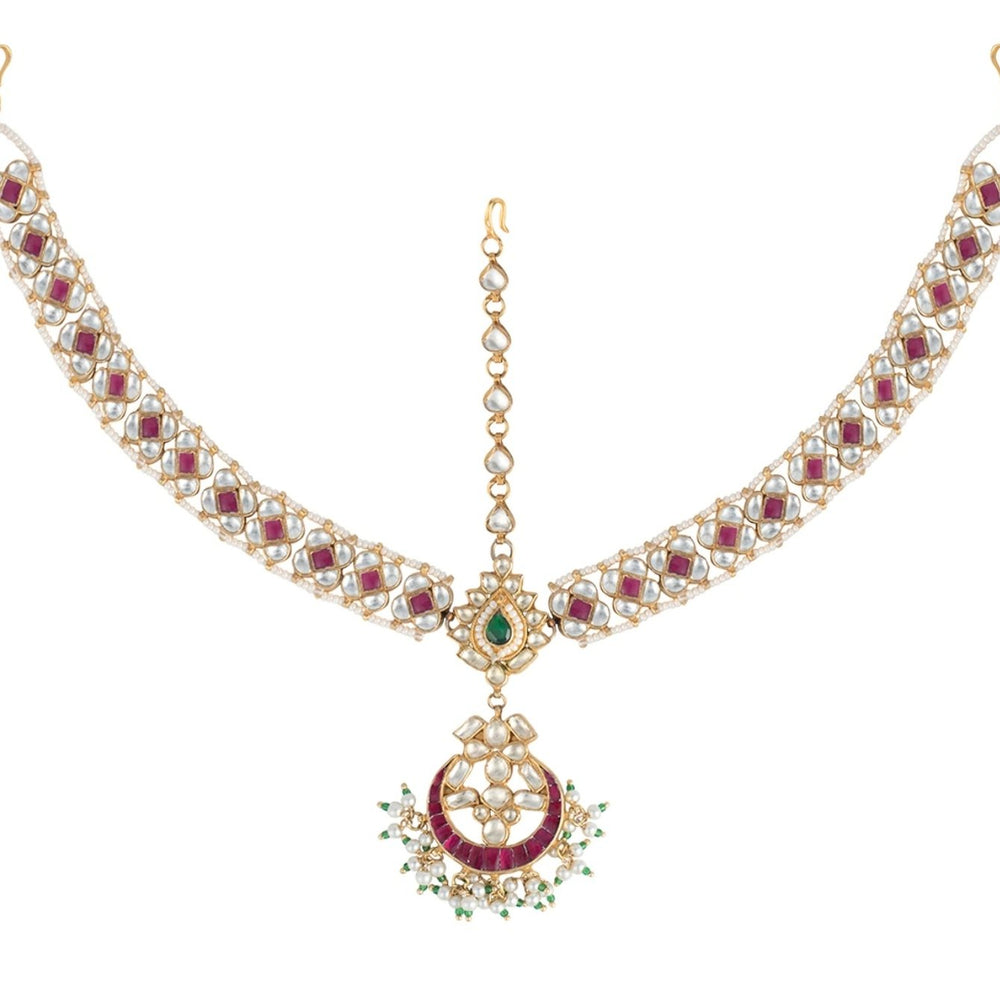 Pink And White Mathapatti Riana by Shikha Jindal - Fabilicious Fashion