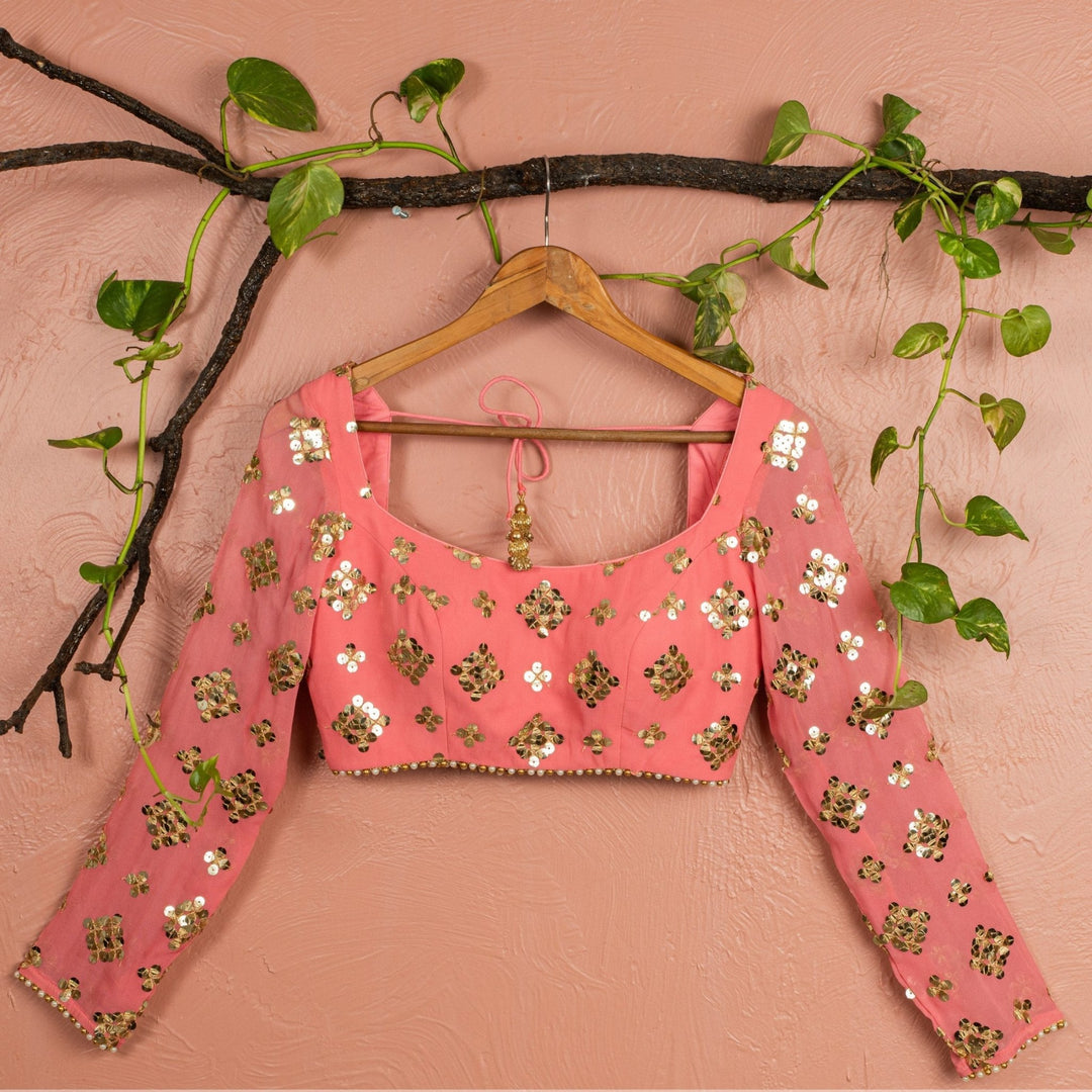 Pink Berry Gold Sequins Lehenga Set Anisha Shetty - Fabilicious Fashion