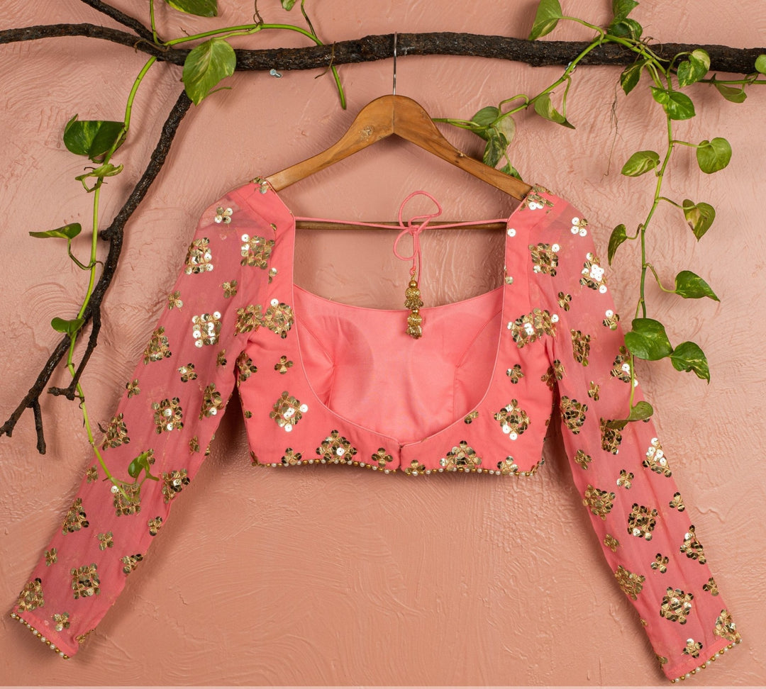 Pink Berry Gold Sequins Lehenga Set Anisha Shetty - Fabilicious Fashion