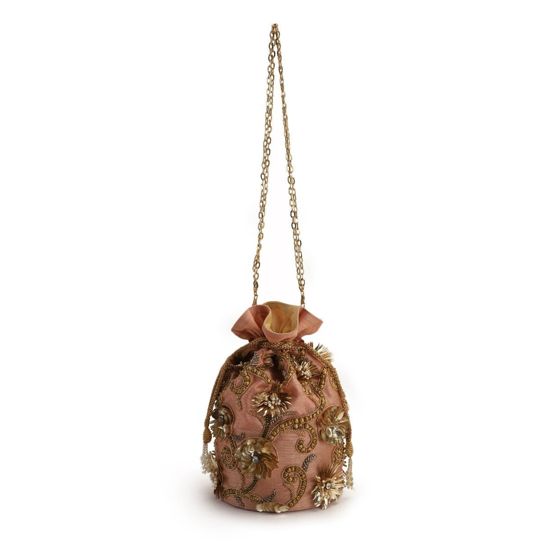 Pink Gold Potli The Purple Sack - Fabilicious Fashion