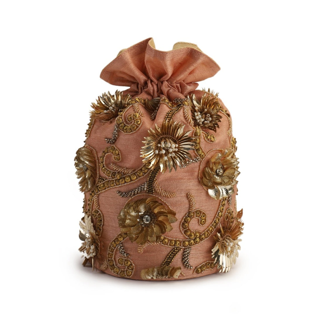 Pink Gold Potli The Purple Sack - Fabilicious Fashion