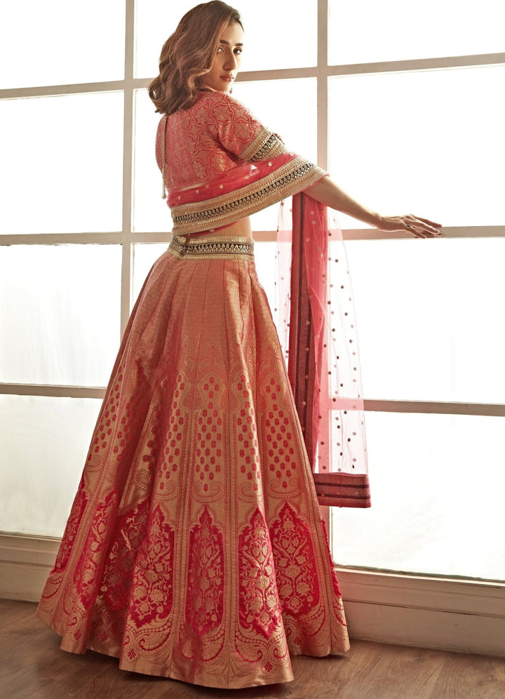 Pink Gulal Banarasi Lehenga Set Studio Iris - Fabilicious Fashion