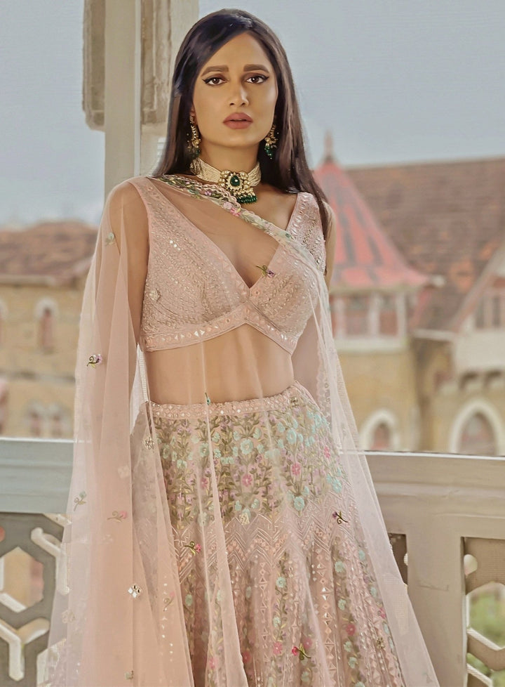Pink Water Lilies Lehenga Set Chamee n Palak - Fabilicious Fashion