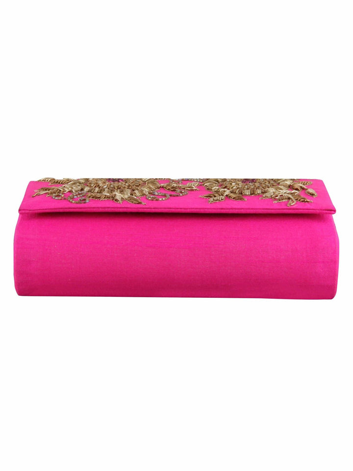 Pink Zardosi Clutch The Purple Sack - Fabilicious Fashion