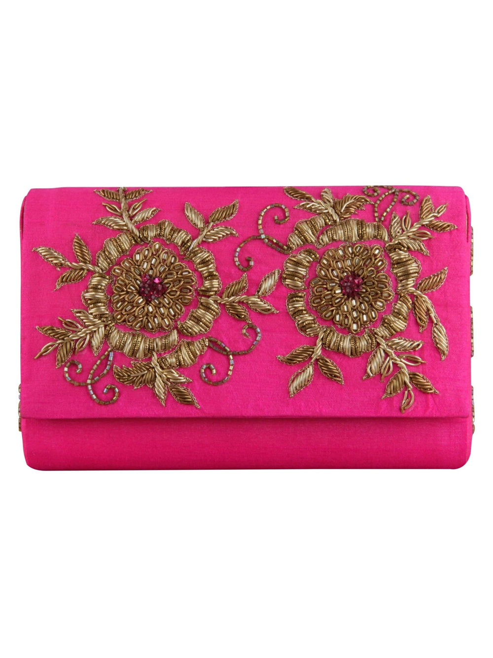 Pink Zardosi Clutch The Purple Sack - Fabilicious Fashion