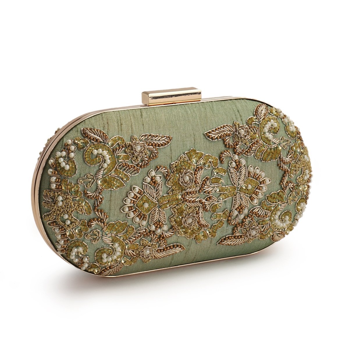 Gold embellished clutch sales