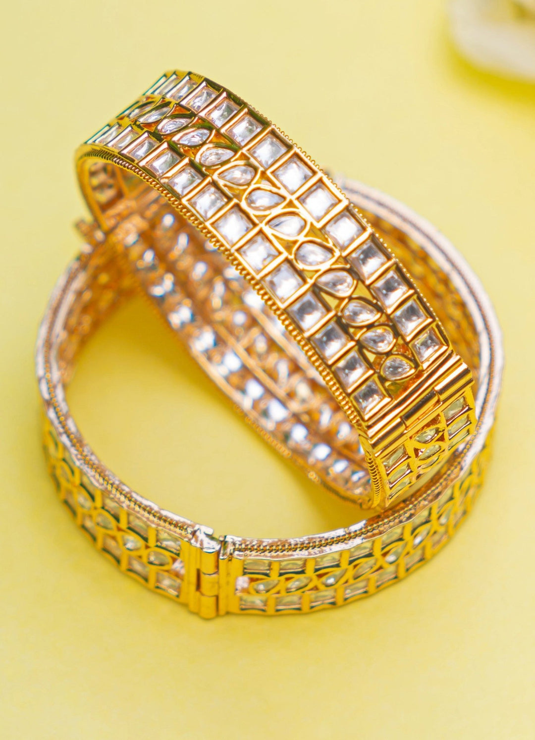 Polki Gold Bangle Zevar by Geeta - Fabilicious Fashion