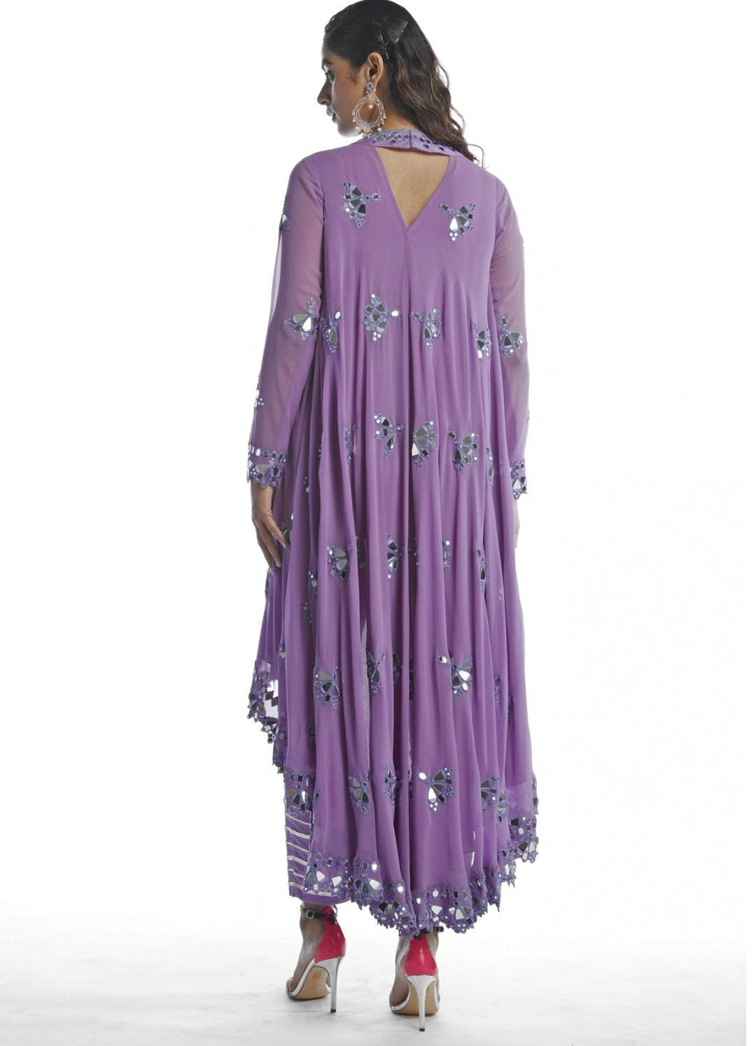 Purple Asymetrical Kurta Set Vvani by Vani Vats - Fabilicious Fashion
