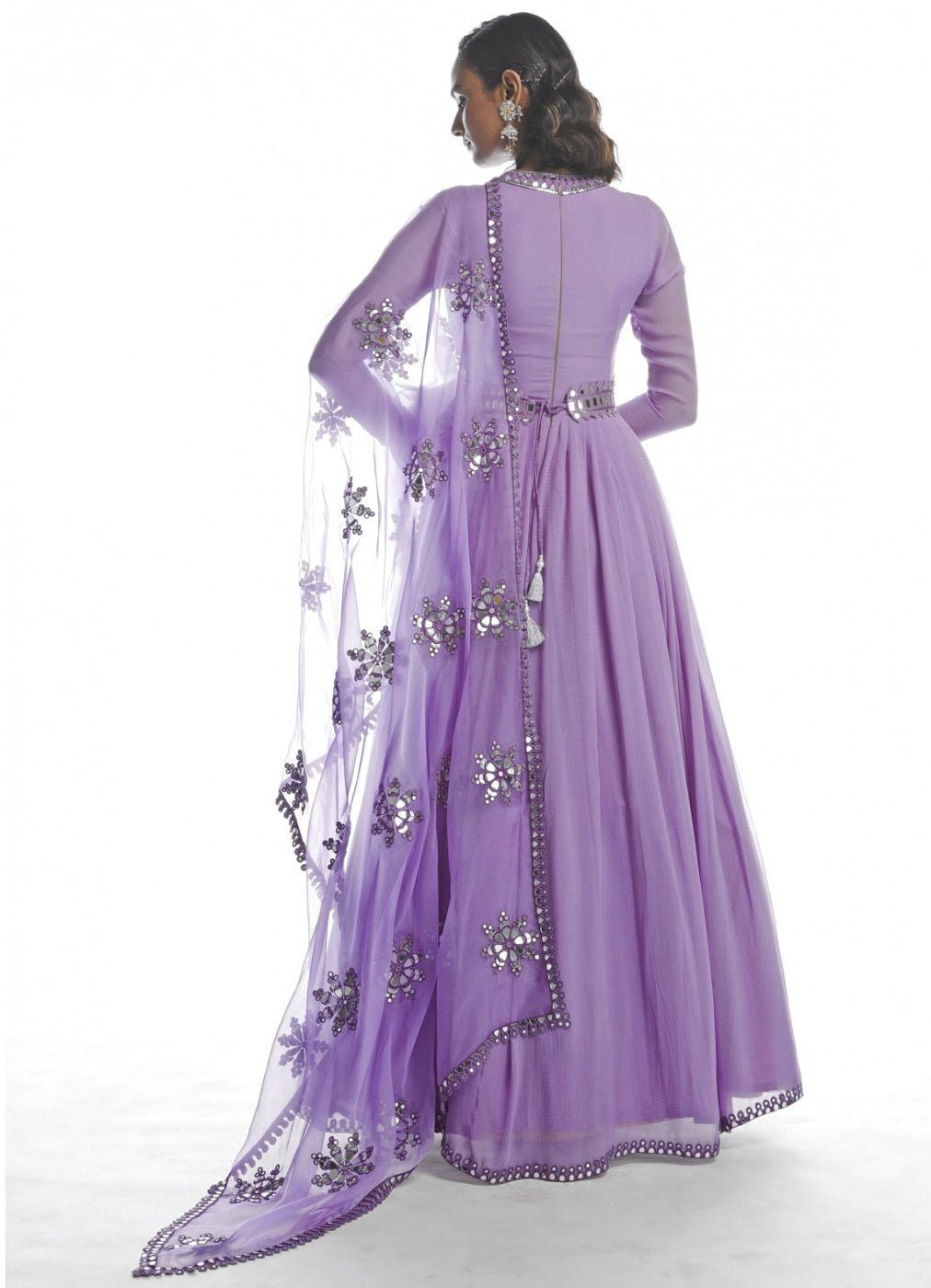 Purple Chiffon Anarkali Set Vvani by Vani Vats - Fabilicious Fashion