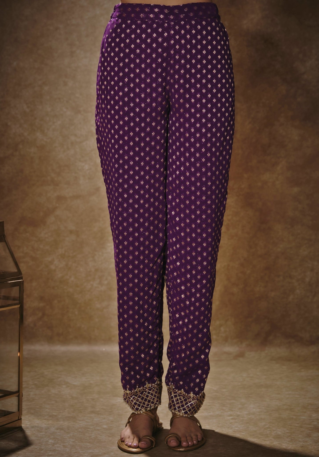 Purple Embroidered Kurta Set Renee Label - Fabilicious Fashion