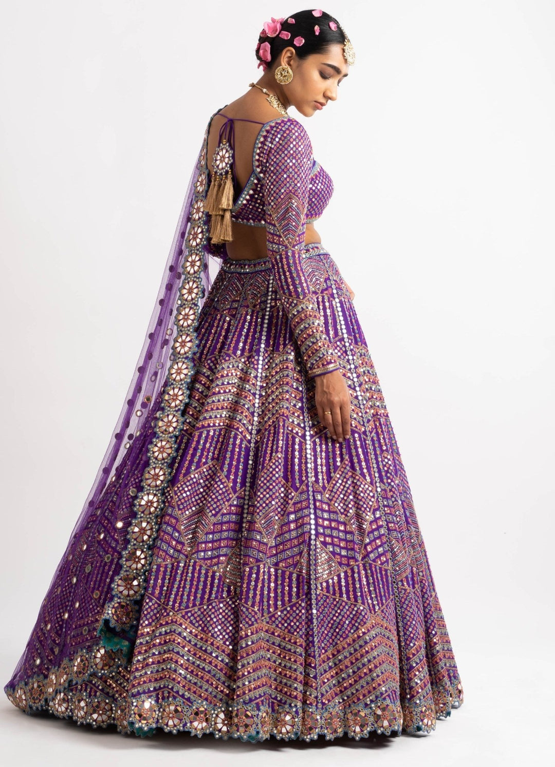 Purple Heavy Multi Color Lehenga Set Vvani by Vani Vats - Fabilicious Fashion