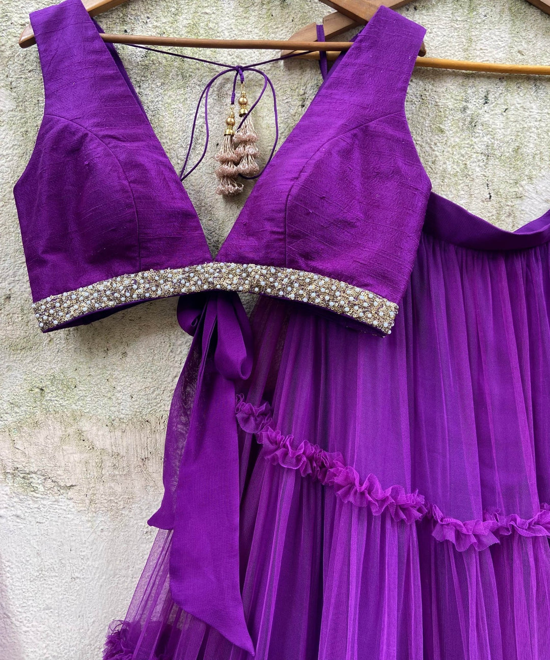 Purple Tier and Ruffle set Priti Sahni - Fabilicious Fashion