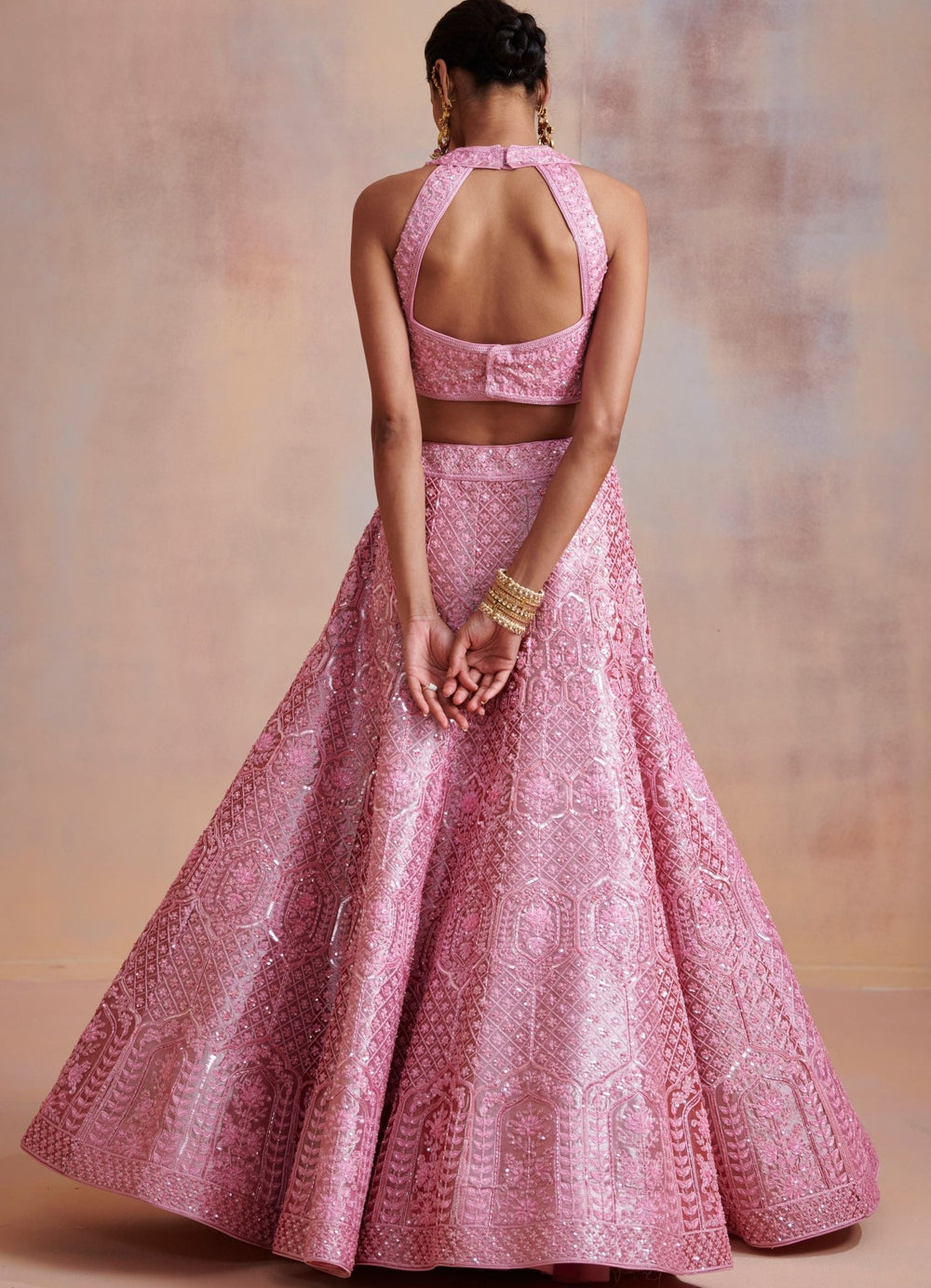Radha Pink Embroidered Lehenga Set Suhino - Fabilicious Fashion