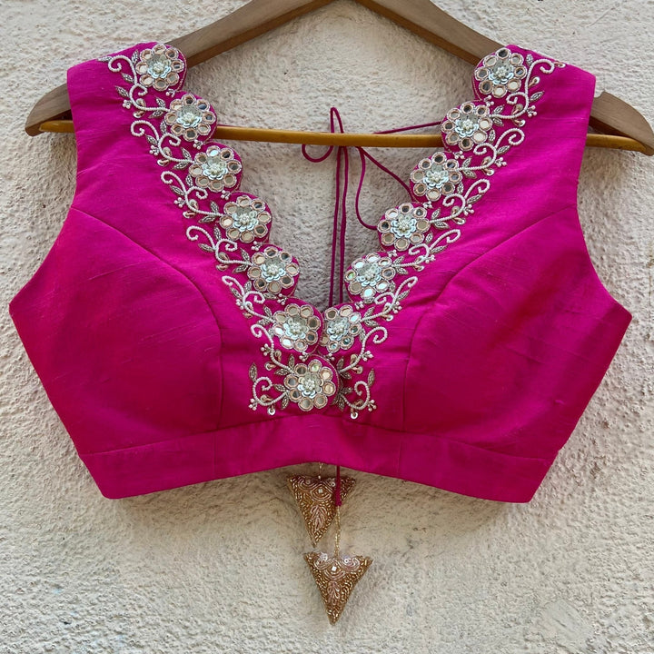 Rani Pink and Tan Lehenga Set with Ruffle Dupatta Priti Sahni - Fabilicious Fashion