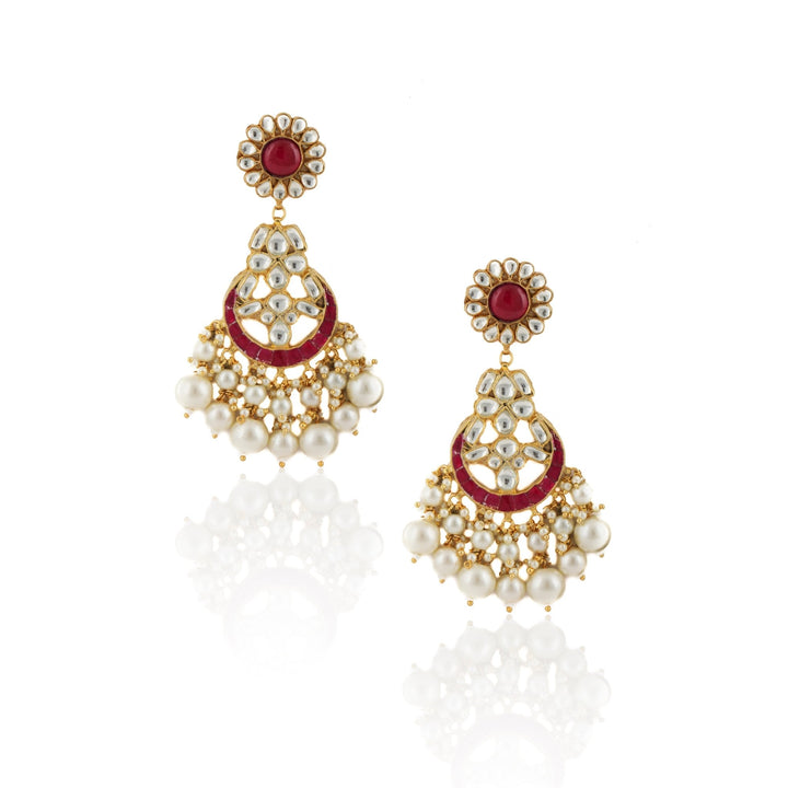 Rani Pink And White Pearl Choker Necklace Set Riana by Shikha Jindal - Fabilicious Fashion