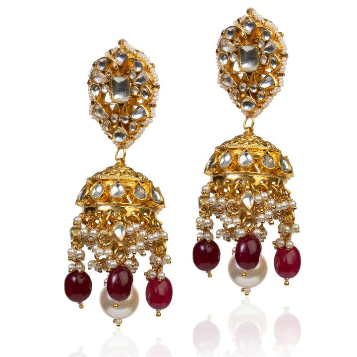 Rani Pink Kundan Choker Set Riana by Shikha Jindal - Fabilicious Fashion