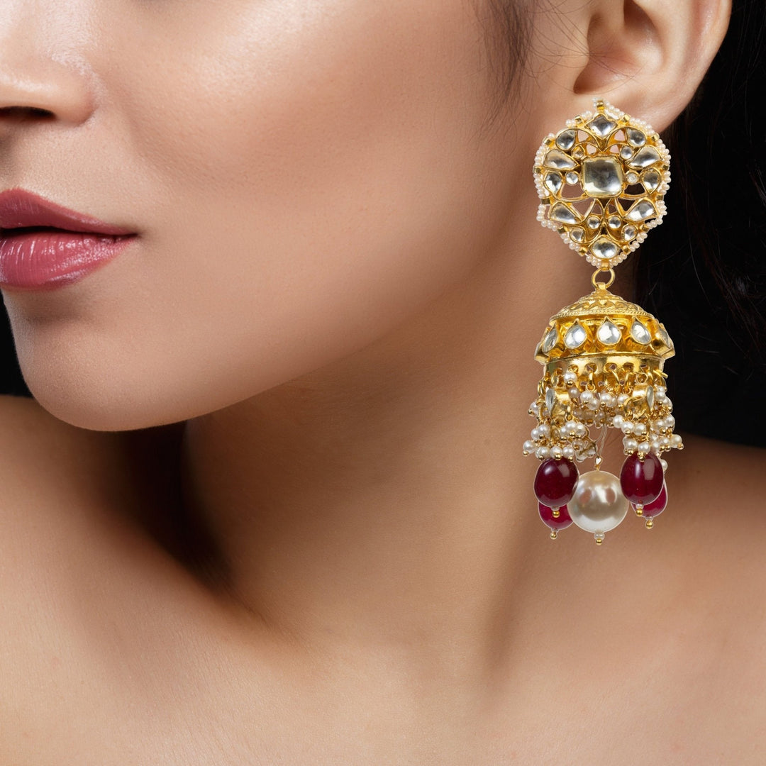 Rani Pink Kundan Choker Set Riana by Shikha Jindal - Fabilicious Fashion