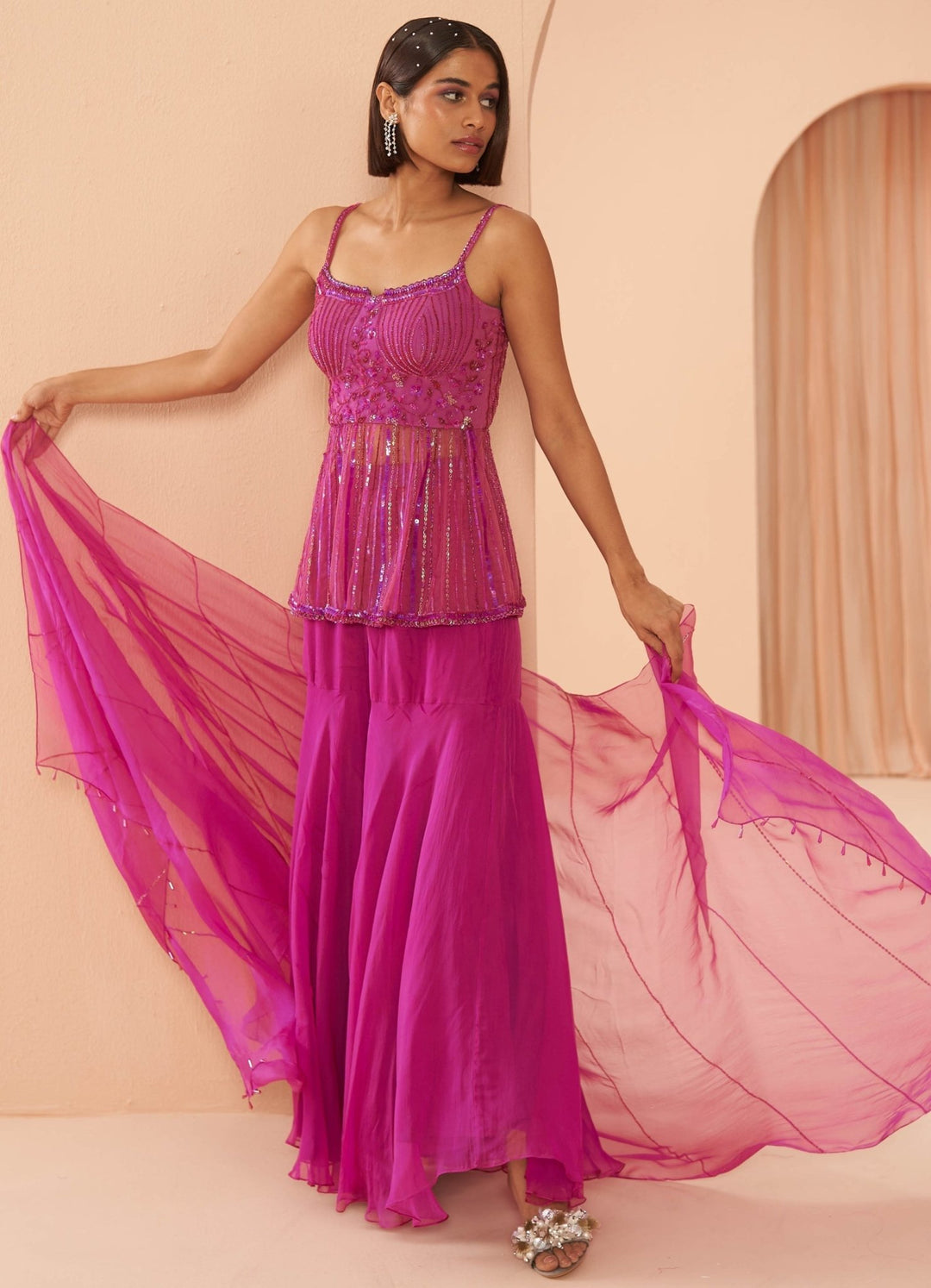 Rani Pink Sharara Set Parul Gandhi - Fabilicious Fashion