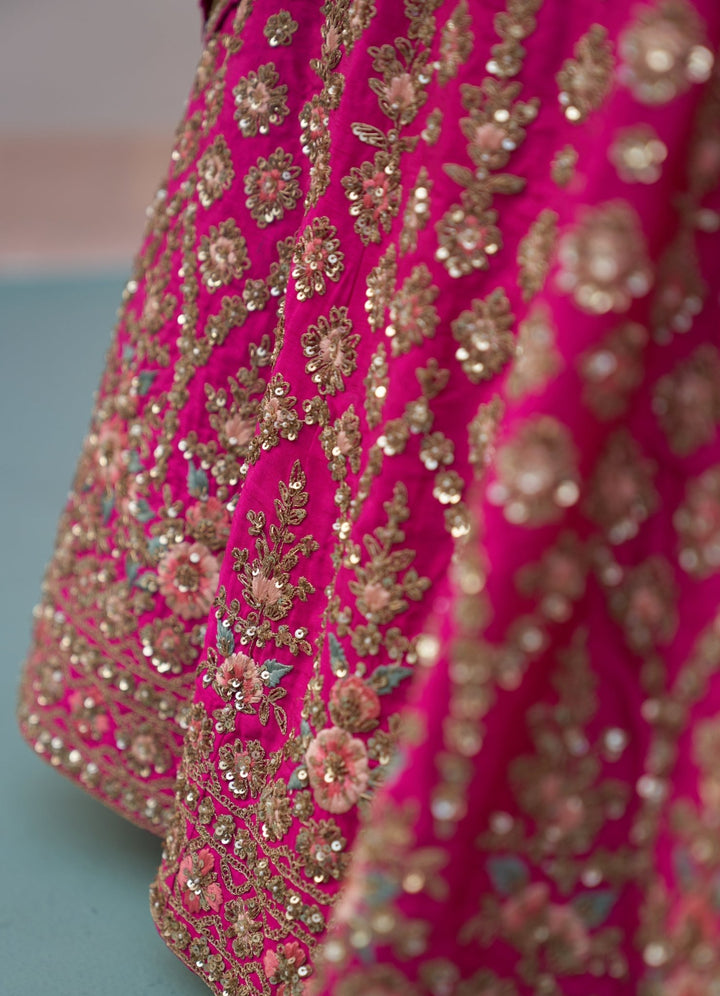 Rani Pink White and Pink Double Dupatta Lehenga Set Angad Singh - Fabilicious Fashion