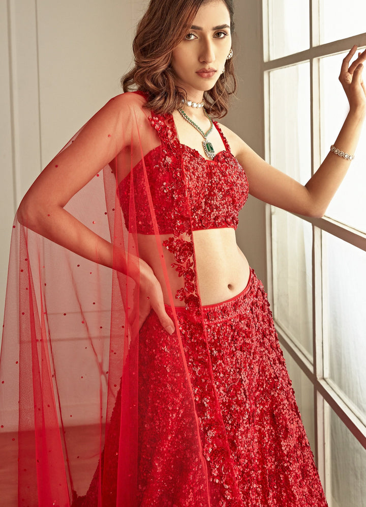 Ravishing Red Bridal Lehenga Set Lehenga Studio Iris 