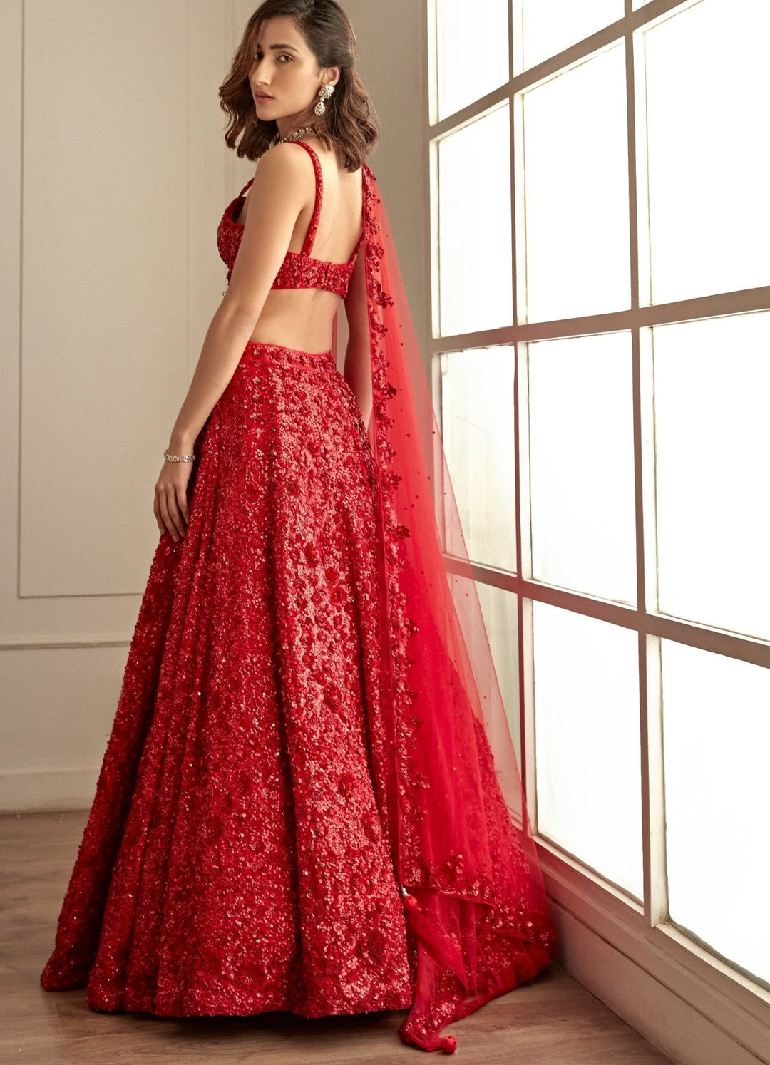 Ravishing Red Bridal Lehenga Set Studio Iris - Fabilicious Fashion