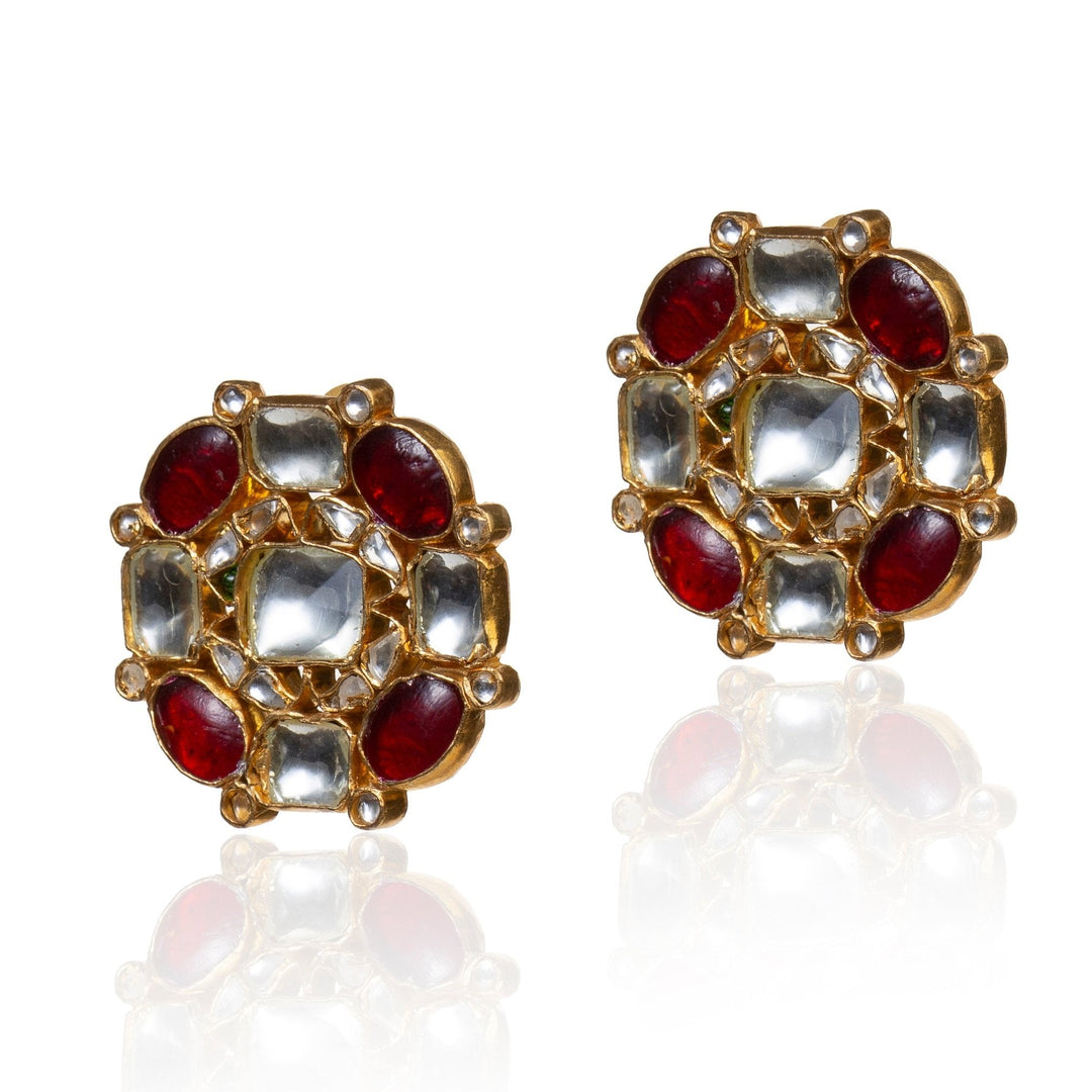 Red And White Floral Choker Set Riana by Shikha Jindal - Fabilicious Fashion