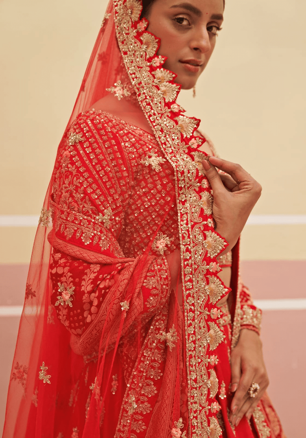 Red Silk Embroidered Bridal Lehenga Angad Singh - Fabilicious Fashion