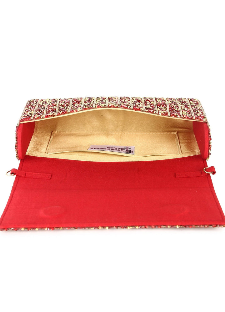 Red Stone Western Clutch The Purple Sack - Fabilicious Fashion