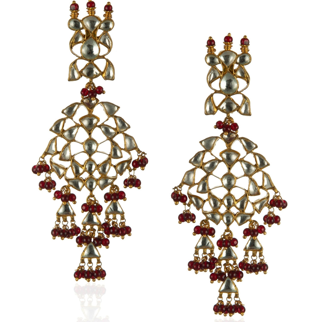 Regal Red Jhaalar Bridal Set Riana by Shikha Jindal - Fabilicious Fashion
