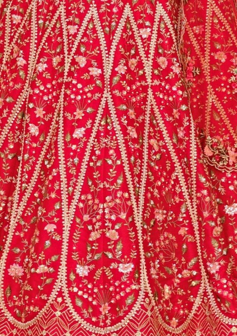 Regal Red Paan Motif Embroidered Lehenga Set Chamee n Palak - Fabilicious Fashion