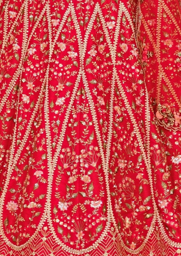 Regal Red Paan Motif Embroidered Lehenga Set Chamee n Palak - Fabilicious Fashion