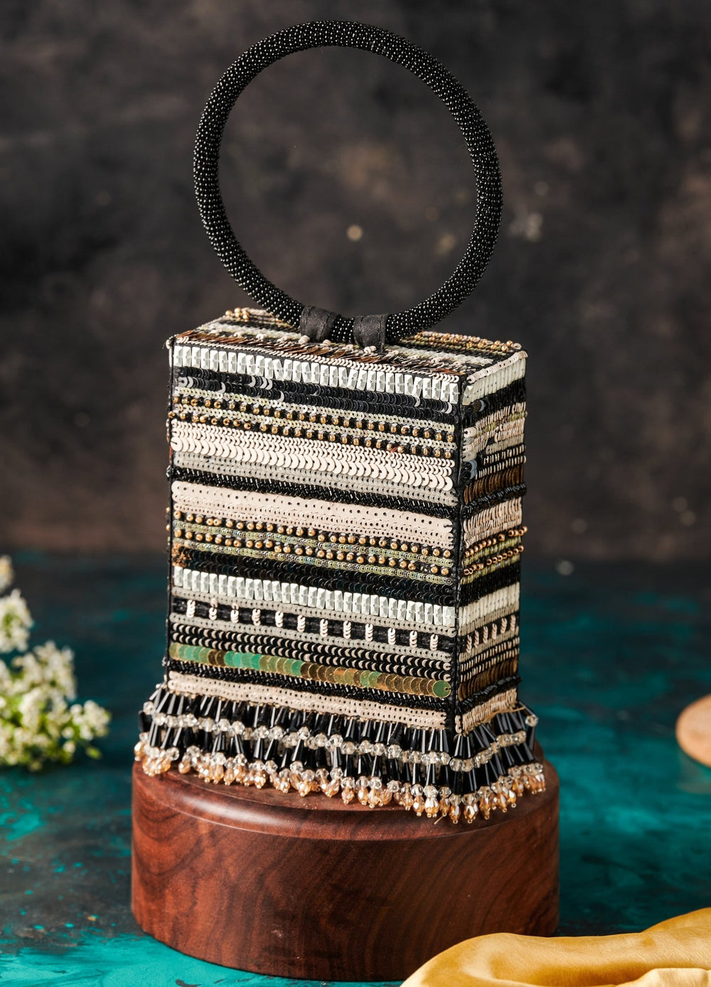 Ring Black Shone Clutch The Purple Sack - Fabilicious Fashion