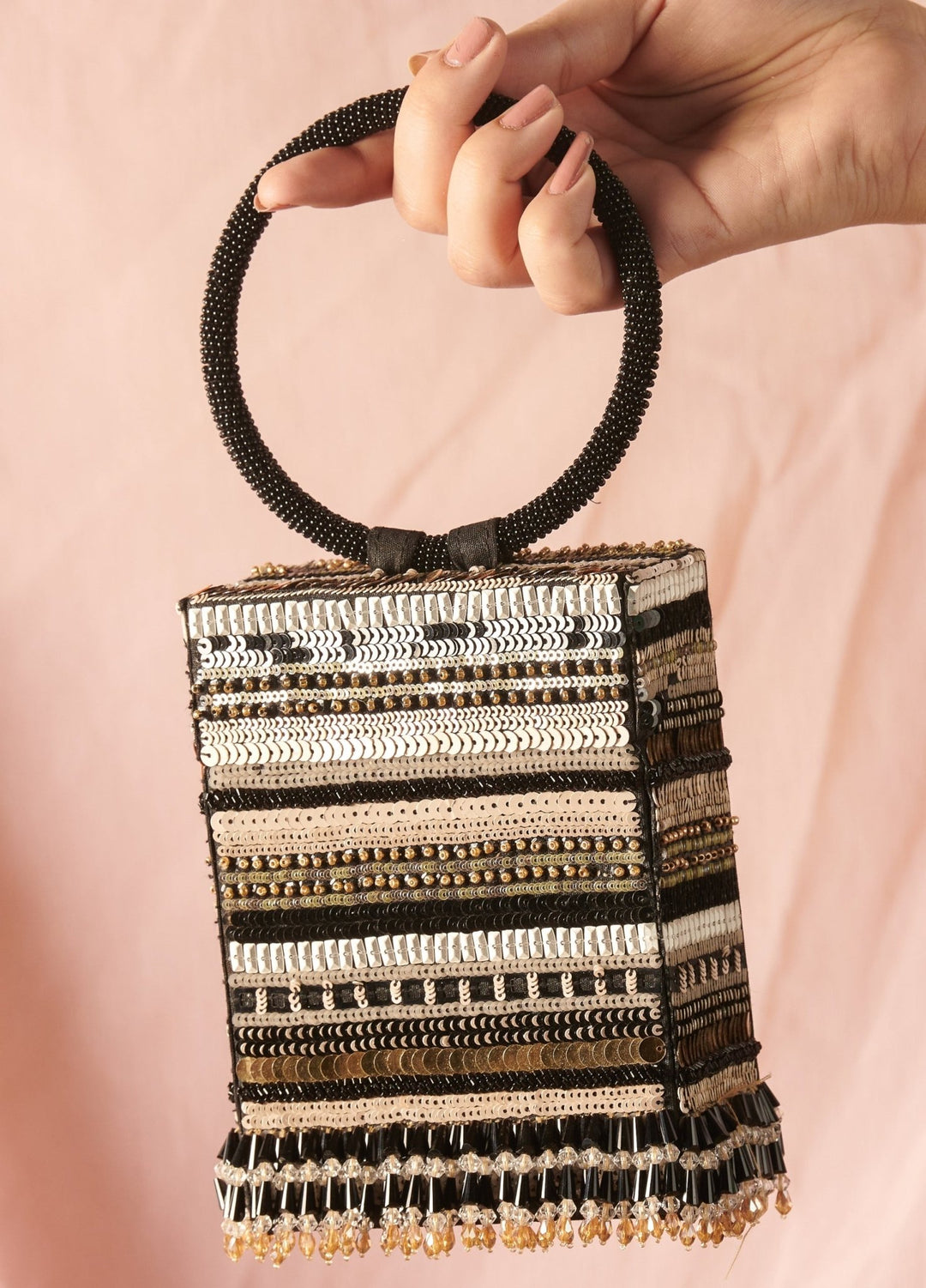 Ring Black Shone Clutch The Purple Sack - Fabilicious Fashion