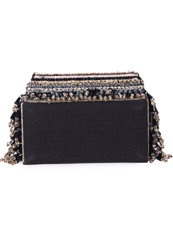 Ring Black Shone Clutch The Purple Sack - Fabilicious Fashion