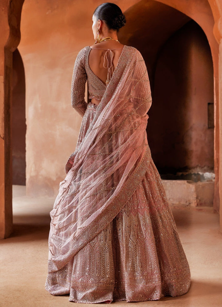 Rose Pink Bridal Net Lehenga Set Nitika Gujral - Fabilicious Fashion