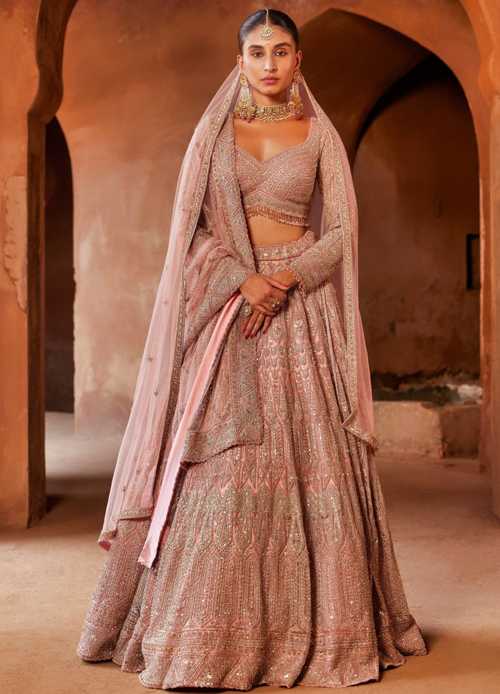 Rose Pink Bridal Net Lehenga Set Nitika Gujral - Fabilicious Fashion