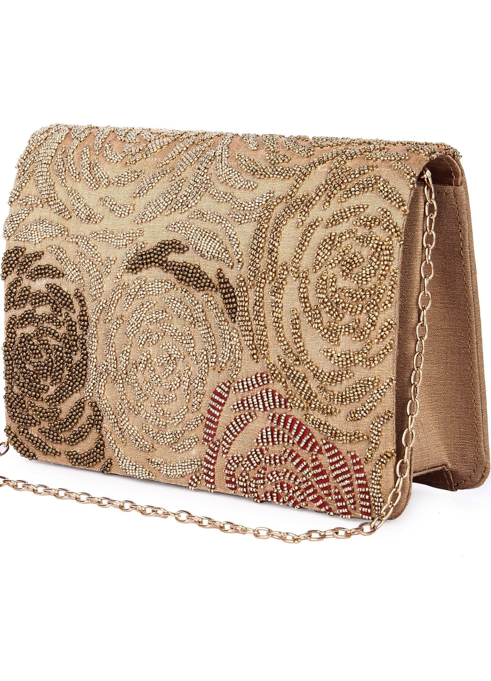 Rose Subtle Bead Clutch The Purple Sack - Fabilicious Fashion